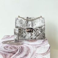CK Edira Velvet Evening Bag & Lipstick Case