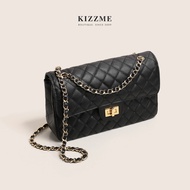 Kizzme Spring New High-Grade First Layer Cowhide Rhombus Underarm Bag Chain Bag Classic Style Shoulder Leather Women's Bag