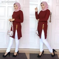 Plus saiz Blouse Muslimah Labuh Korea Top T-Shirt Plus Size Baju Muslimah Viral