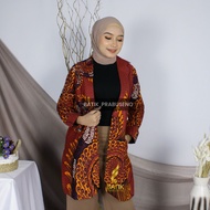 Madona Blazer Tunik Batik Trend Modern Hijab Seragam Batik Atasan Kerja Wanita Blouse Atasan Kondangan Tunik Murah Kualitas