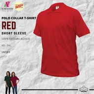 RED / MERAH Polo Collar Shirt Unisex - Tshirt Kosong Berkolar ALAM FASHION