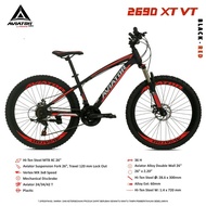 Sepeda Gunung Aviator AT-2690 XT VT 26" MTB Steel 3x8Sp Fork Lock Out Mech Disc Brake Pelek Tinggi XC Mountain Bike