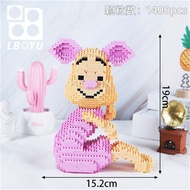Lboyu Mini Blocks Cute Pink Piglet Pig Building Toys Intelligence Bricks Pinocchio for Children Gift Girls Present New Year Anime Figure Collection 5CC4