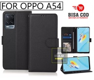 Leather Flip Untuk Oppo A54 (6,51'' Inch) - Wallet Case Kulit - Casing Dompet Case Wallet Leather Flip Case Oppo A54 casing hp leather dompet kulit Flip Cover Wallet