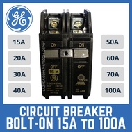 GE Circuit Breaker Bolt On 15a / 20a / 30a / 40a / 50a / 60a / 70a / 100a TQC BO 2pole for Panel Board Box Panelboard Panelbox set with ( Bolt-On 15amp 20amp 30amp 40amp 50amp 60amp 70amp 100amp 2p / 15 20 30 40 50 60 70 100 amp amp amps ampere 2 pole )