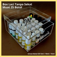 Box Laci Essential Oil 15ml (Muat 25 botol oil ) /Box Akrilik Oil / BOX ACRYLIC