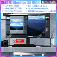 【SG LOCAL SELLER】 Xiaomi Curved Gaming monitor 34''1500R Curvature 121%RGB 144Hz Refresh Rate UltraWide Screen 21:9 Premium PS4 E-sports Desktop