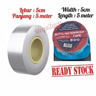 Super Waterproof Butyl Rubber Aluminium Foil Tape for Repair Anti-leakage Roof Tape Pipe Wall Sink Water Tank Raining Pita Pelekat Gam Kuat Membaiki Tampal Zink Tangki Air Paip Atap Rumah Bumbung Dinding Singki Kolam Bocor Hujan Flex for Tape Super Strong