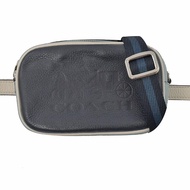 【COACH】大馬車LOGO 撞色雙背帶三用腰包(深藍)