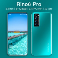 【hp murah cuci gudang】 Rino6 Pro Ponsel 5.0 Inci RAM 6GB ROM 128GB Smart Phone Android dengan Fitur Pembuka Kunci Sidik Jari Pengenalan Wajah handphone promo handphone android murah Rino7 Pro