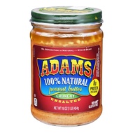 Adams 100% Natural Peanut Butter - Crunchy (Unsalted) 454g