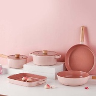 NEOFLAM 粉紅FIKA系列鑄造三鍋組 (湯鍋+炒鍋+單柄湯鍋)