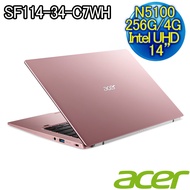 ACER SF114-34-C7WH 清靚粉 N5100/4G/256G SSD/WiFi6/14吋/1.3KG 輕薄隨行極窄邊框筆電