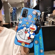 OPPO A53 Lunak Lucu Kartun Doraemon, Sarung HP Boneka Model dengan Tali Gantungan Casing Silikon 2020 A32 A33 A15 A15s A54 A94 Reno5 F A32 A31 A93 Reno4 F Reno 4 Lite A16 A92 A52 A9 2020 A5 2020 A7 A5s A12 A3s A12e F11 F11 Pro