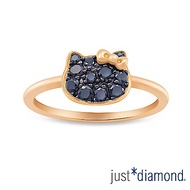 Just Diamond Hello Kitty黑鑽風潮18K玫瑰金系列 鑽石戒指