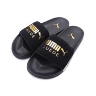 PUMA Leadcat FTR Suede Classic 反毛皮運動拖鞋 黑金 372277-01 女鞋