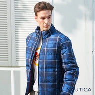 Nautica恆溫保暖科技羽絨格紋外套-藍