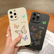 OKTOPEVER เคสโทรศัพท์สำหรับ iPhone,เคสฝาครอบหลังซิลิโคนลายกล้องน่ารักสำหรับ iPhone 12 Pro Max SE 2020 11 XS Max XR 13 Pro สำหรับ iPhone 13 12 11 Pro Max 7 8 Plus X ผีเสื้อ