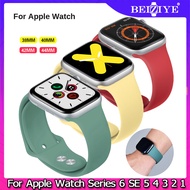 ซิลิโคนอ่อนนุ่มกีฬาเข็มขัดเปลี่ยนสายรัดข้อมือสำหรับ Apple Watch 6 SE 5 4 วง 40 มม 44 มม smart watch มิลลิเมตรนาฬิกาสร้อยข้อมือสายรัดข้อมือสายยางสำหรับ for apple watch Series 3 2 1 38mm 42mm Sport Silicone Strap