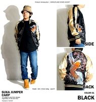 SUKAJAN Jacket KOI Fish แจ็กเก็ตลายญี่ปุ่น ปักลายปลาคาร์พ น้ำตก หน้า-หลัง