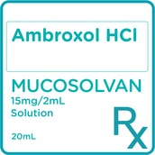 MUCOSOLVAN Ambroxol Hydrochloride 15mg/2mL Solution 20mL [PRESCRIPTION REQUIRED]