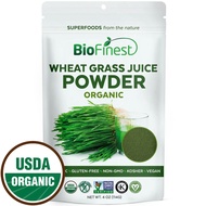 Biofinest Wheat Grass Juice Powder Organic Freeze Dried Superfood 114g - Detox Immune Antioxidant Chlorophyll Supplement