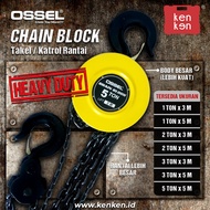 OSSEL Takel 1 ton x 5 meter Chain Block 1 ton x 5 meter Katrol Rantai lebih kuat katrol manual