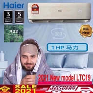 3 star -2021 NEW MODEL R32-HSU 09LTC19 ( REPLACE R410 HSU-09LTA17 -2 STAR )Haier Strong Air Flow 1.0 HP Air Conditioner Non Inverter R32 Aircond with LED DIGITAL DISPLAY Light [PWP Professional Aircond Installation haier air conditioner