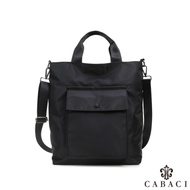 CABACI 簡約日式風格素色防潑水手提斜背包-黑色