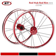 RT A100 406/451 20 Inch Folding Bike BMX Ultra Light Wheel Set Front 2 Rear 5 Bearing Hub Wheelset Disc/V Brake Bicycle Accessories