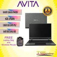 AVITA ESSENTIAL 14 LAPTOP / NOTEBOOK( Celeron N4020 /4GB /128GBSSD /WIN 10 HOME/BLACK COLOR )