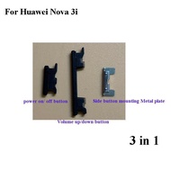 3 In 1ปุ่มด้านข้างสำหรับ Huawei Nova 3i 3 I ปุ่มเปิดปิด + ปุ่มปรับระดับเสียงชุดสำหรับ Huawei Nova 3i Nova3i แผ่นโลหะ