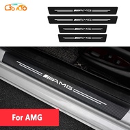 GTIOATO 4PCS AMG Car Door Sill Protector Carbon Fiber Auto Threshold Strips Sticker Car Accessories For Mercedes Benz W212 W204 W213 W205 W211 A180 A200 B180 C180 E200 CLA180 GLB200 GLC300