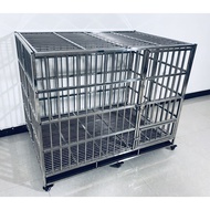 Wheeled Stainless Steel Pet Dog Cage Stainless Steel Outdoor Cage For Big Dogs Xzy4