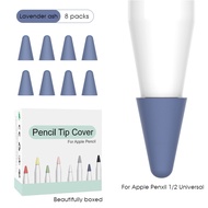 เคส 8 ชิ้นสำหรับ Apple Pencil 1 2st Pen Point Stylus Silicone Portable Waterproof Stylus Pen แทบเล็ต ปากกาเขียนหน้าจอ หัวปากกา Apple Pencil Protector