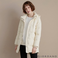 【GIORDANO 佐丹奴】女裝中長版連帽羽絨外套(88 開心果米卡)