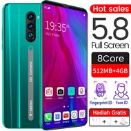 【Free headphones】RAM 4GB + ROM 64GB Rino3 Pro 5.8 Inci HP Murah Handphone Murah Ponsel Android 8.1 4G WCDMA Ponsel Pintar GSM Android Handphone Dual Sim Card octa Core 512MB RAM + 4GB ROM