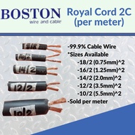 (PER MTR) Boston Royal Cord 2c 18/2 16/2 14/2 12/2 10/2 0.75mm 1.25mm 2.0mm 3.5mm 5.5mm