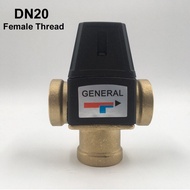 3/4" Female Thread 3 Way Brass Thermostatic Mixing Valve DN20 Solar Water Heater Valve 3-Way Thermostatic Mixer Valve