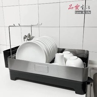 【品愛生活】廚房工藝304不鏽鋼導水碗盤瀝水架
