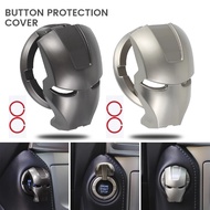 Automobile universal one-key start button protective cover personalized iron man decorative button cover ignition switch decorative ring