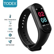 Todex ดูสมาร์ท m4t 0.96 นิ้วหน้าจอสี IPS IP67 กันน้ำตลอด 24 ชั่วโมงร่างกายตรวจสอบ APP ข้อมูลเตือนกีฬาสายรัดข้อมือสมาร์ทสำหรับ Apple/Android