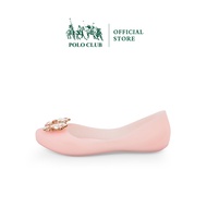 POLO CLUB รุ่น P1854 รองเท้าคัชชูยาง หัวแหลม ประดับอะไหล่ ส้นแบน สีชมพู