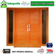 KPD16 - Set kusen depan lengkap kayu mahoni 2 pintu 2 jendela