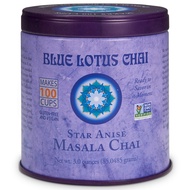 Blue Lotus Chai - Star Anise Masala Chai - Makes 100 Cups - 3 Ounce Masala Spiced Chai Powder with Organic Spices - Instant Indian Tea No Steeping - No Gluten