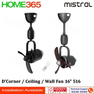 Mistral D'Corner / Ceiling / Wall Fan with Remote 16" 516