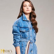 【MON’S】風衣式牛仔單寧外套
