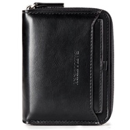 Wallet Men's Short PU Leather Wallet Men's Wallet Vertical Zipper Retro Youth Small Wallet