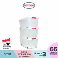 Toyogo 1090 (Bundle of 3) Long Storage Box With Wheels