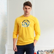 Nautica簡約LOGO純棉長袖TEE-亮黃